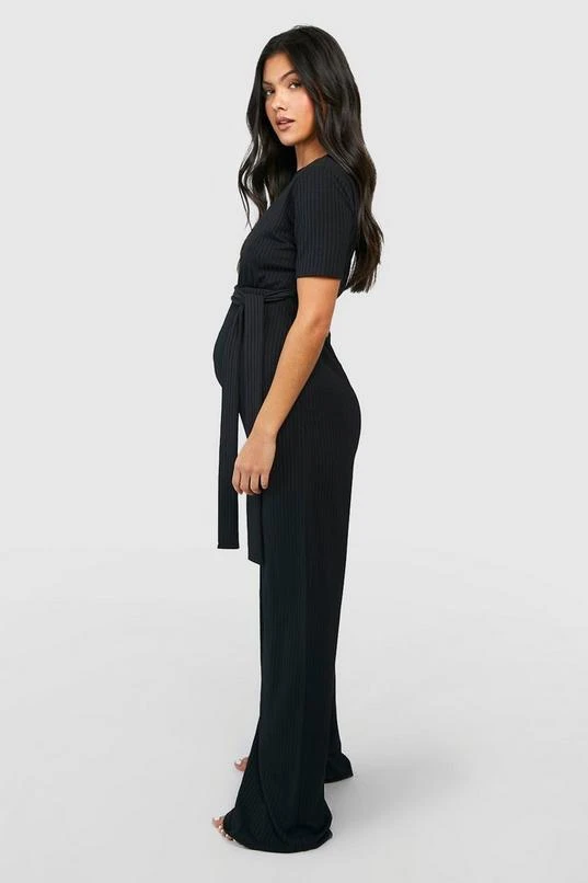 BOOHOO Maternity Short Sleeve Belted Loungewear Jumpsuit 3 BOOHOO Maternity Short Sleeve Belted Loungewear Jumpsuit - Image 3