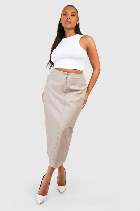 BOOHOO Plus Pu Midaxi Skirt 1 BOOHOO Plus Pu Midaxi Skirt