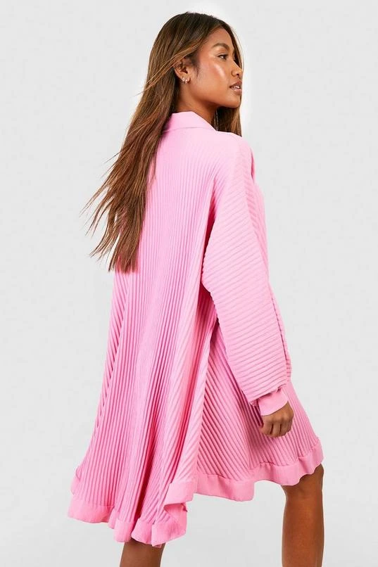 BOOHOO Pleated Shirt Dress 2 BOOHOO Pleated Shirt Dress - Image 2