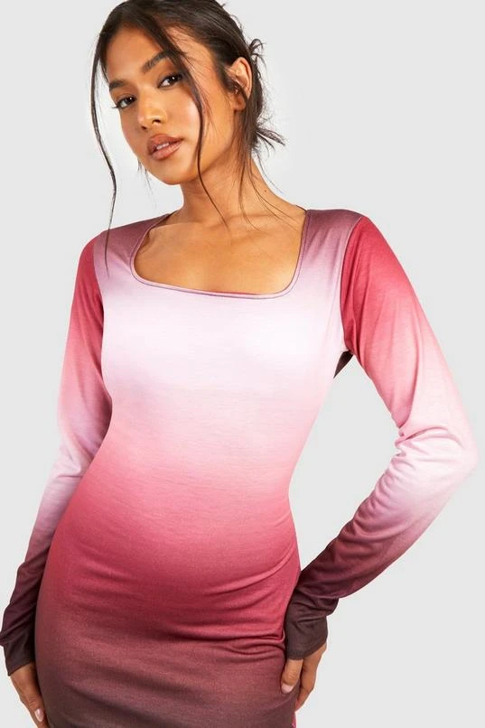 BOOHOO Petite Ombre Print Mini Dress 4 BOOHOO Petite Ombre Print Mini Dress - Image 4