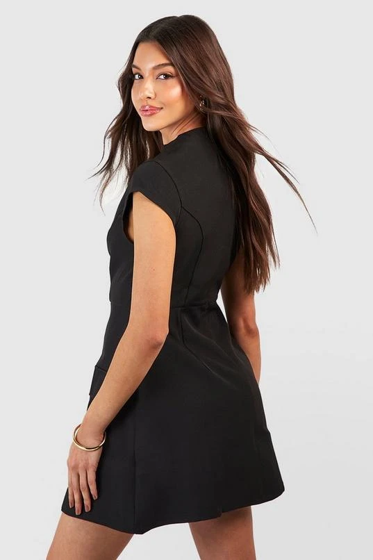 BOOHOO High Neck Structured Tailored Mini Dress 4 BOOHOO High Neck Structured Tailored Mini Dress - Image 4