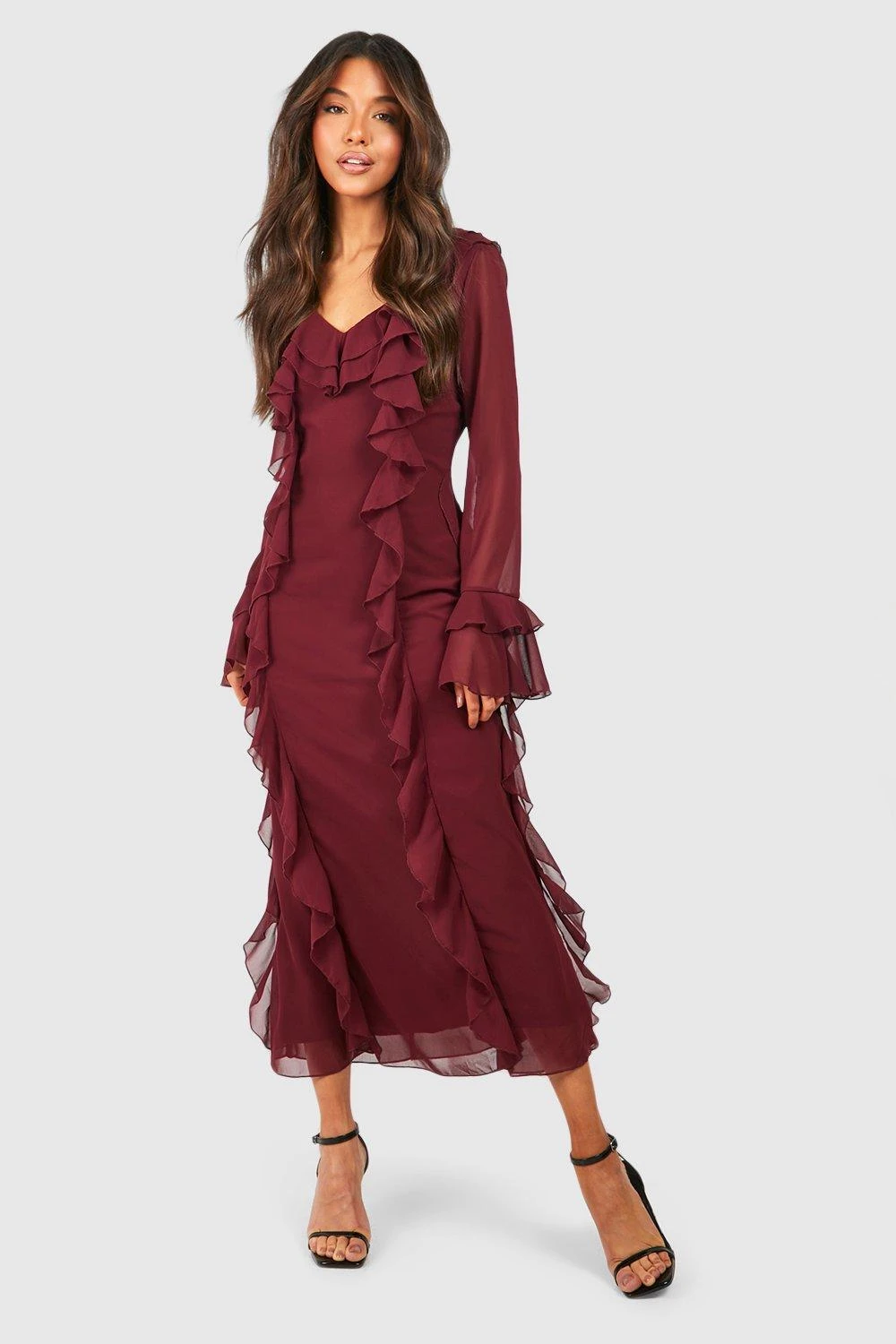 BOOHOO Ruffle Detail Midaxi Dress 5 BOOHOO Ruffle Detail Midaxi Dress - Image 5