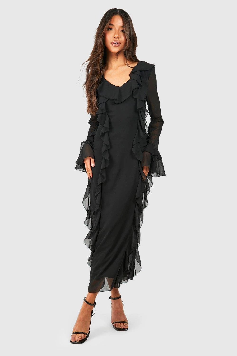 BOOHOO Ruffle Detail Midaxi Dress 6 BOOHOO Ruffle Detail Midaxi Dress - Image 6