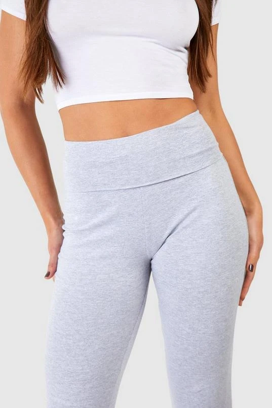 BOOHOO Tall Cotton Jersey Folded Waistband Yoga Flares 4 BOOHOO Tall Cotton Jersey Folded Waistband Yoga Flares - Image 4