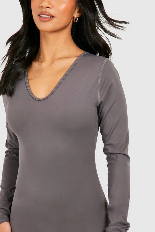 BOOHOO Petite Super Soft Peached Long Sleeve Unitard 4 BOOHOO Petite Super Soft Peached Long Sleeve Unitard - Image 4