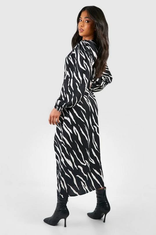 BOOHOO Petite Animal Print Blouson Sleeve Midi Dress 2 BOOHOO Petite Animal Print Blouson Sleeve Midi Dress - Image 2