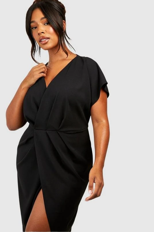 BOOHOO Plus Wrap Front Midi Dress 4 BOOHOO Plus Wrap Front Midi Dress - Image 4