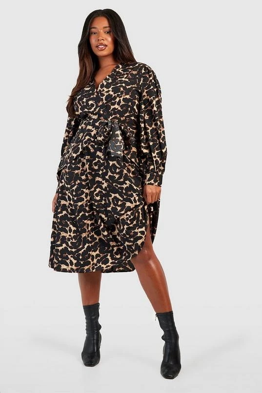 BOOHOO Plus Animal Midi Skater Dress 3 BOOHOO Plus Animal Midi Skater Dress - Image 3