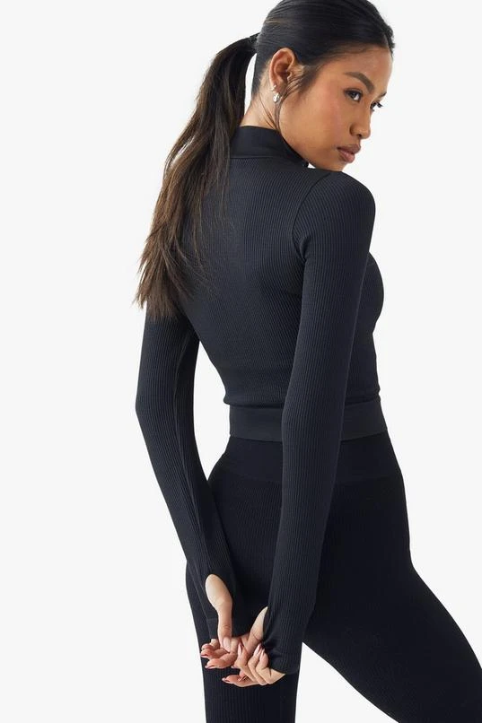 Boohoo Basics Seamless Rib Zip Through Jacket 2 Boohoo Basics Seamless Rib Zip Through Jacket - Image 2