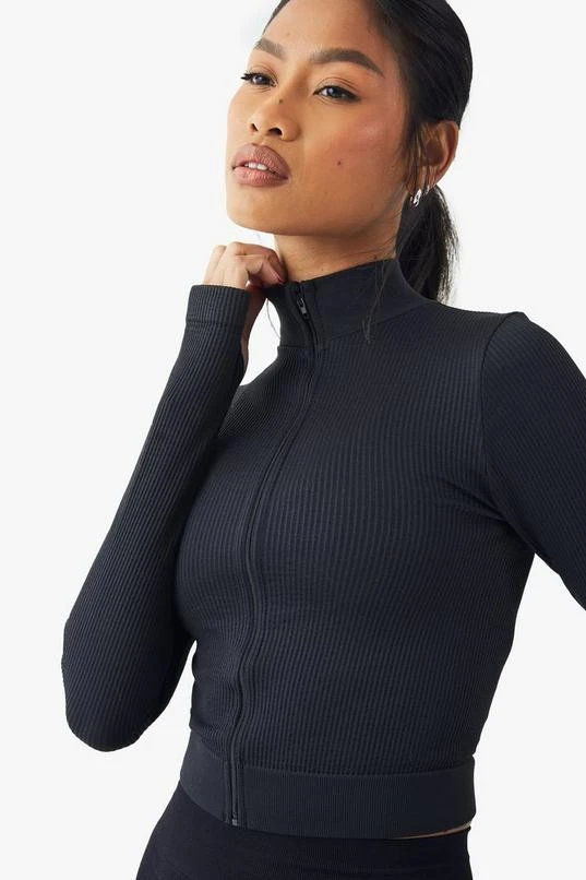 Boohoo Basics Seamless Rib Zip Through Jacket 4 Boohoo Basics Seamless Rib Zip Through Jacket - Image 4
