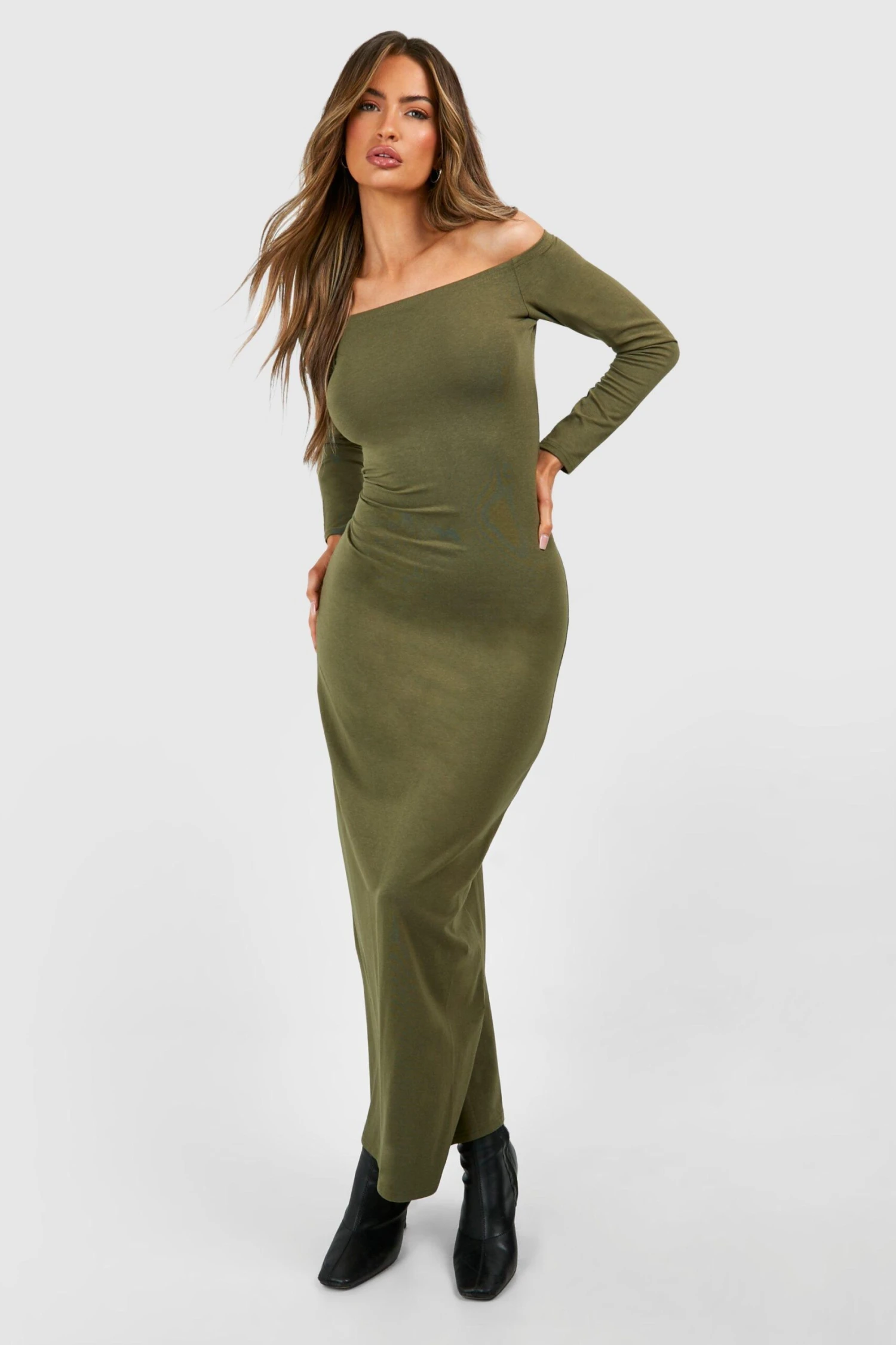 BOOHOO Premium Super Soft Bardot Bodycon Maxi Dress 5 BOOHOO Premium Super Soft Bardot Bodycon Maxi Dress - Image 5