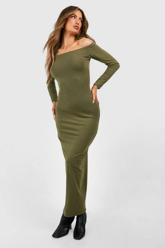 BOOHOO Premium Super Soft Bardot Bodycon Maxi Dress 3 BOOHOO Premium Super Soft Bardot Bodycon Maxi Dress - Image 3