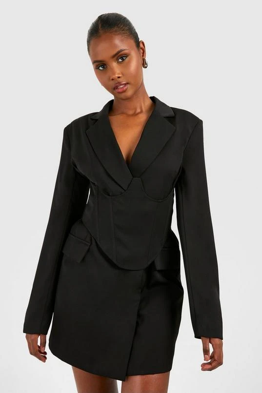 BOOHOO Corset Waist Detail Blazer Dress 1 BOOHOO Corset Waist Detail Blazer Dress