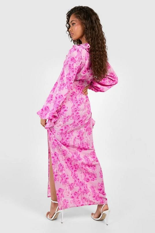 BOOHOO Floral Plunge Ruffle Maxi Dress 2 BOOHOO Floral Plunge Ruffle Maxi Dress - Image 2