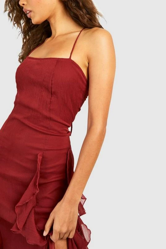 BOOHOO Crinkle Midaxi Slip Dress 4 BOOHOO Crinkle Midaxi Slip Dress - Image 4