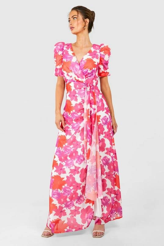 BOOHOO Floral Print Wrap Maxi Dress 3 BOOHOO Floral Print Wrap Maxi Dress - Image 3
