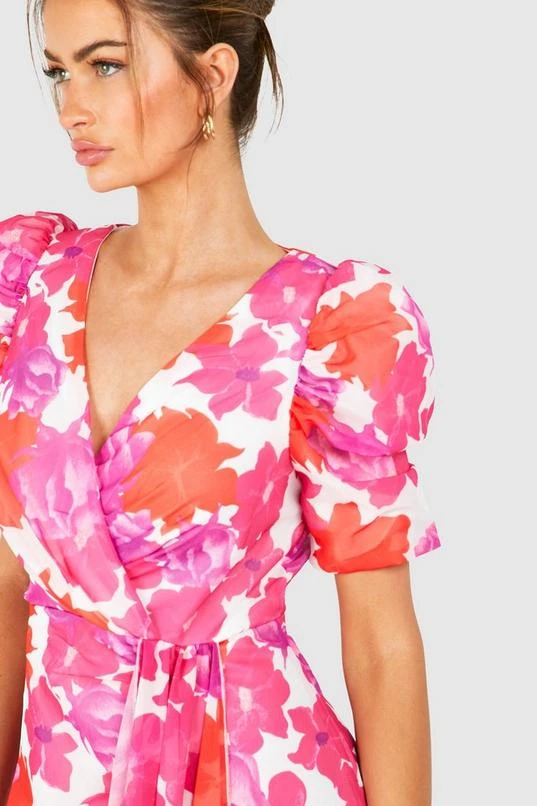 BOOHOO Floral Print Wrap Maxi Dress 4 BOOHOO Floral Print Wrap Maxi Dress - Image 4