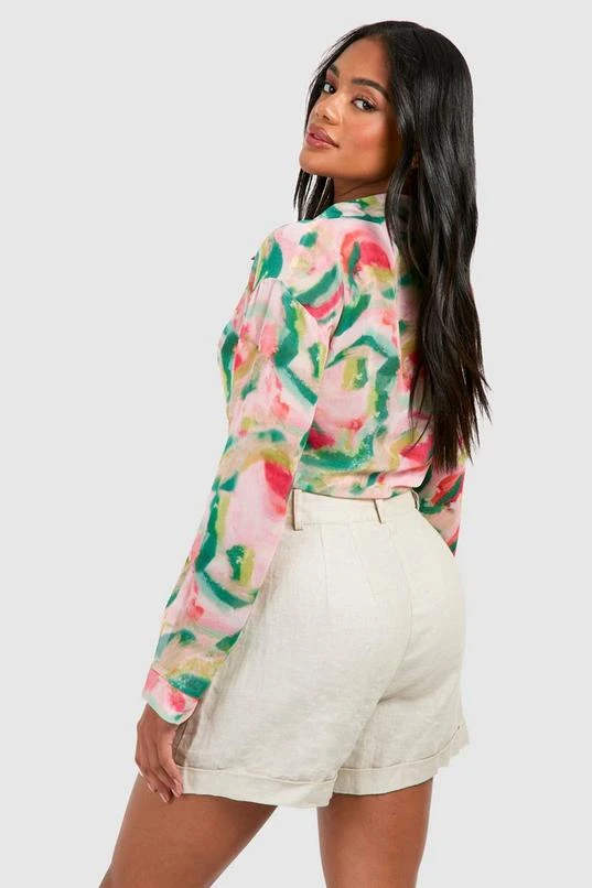 BOOHOO Chiffon Print Tie Blouse 2 BOOHOO Chiffon Print Tie Blouse - Image 2