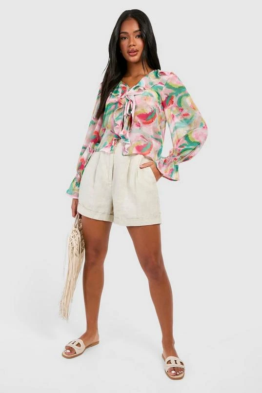 BOOHOO Chiffon Print Ruffle Blouse 3 BOOHOO Chiffon Print Ruffle Blouse - Image 3