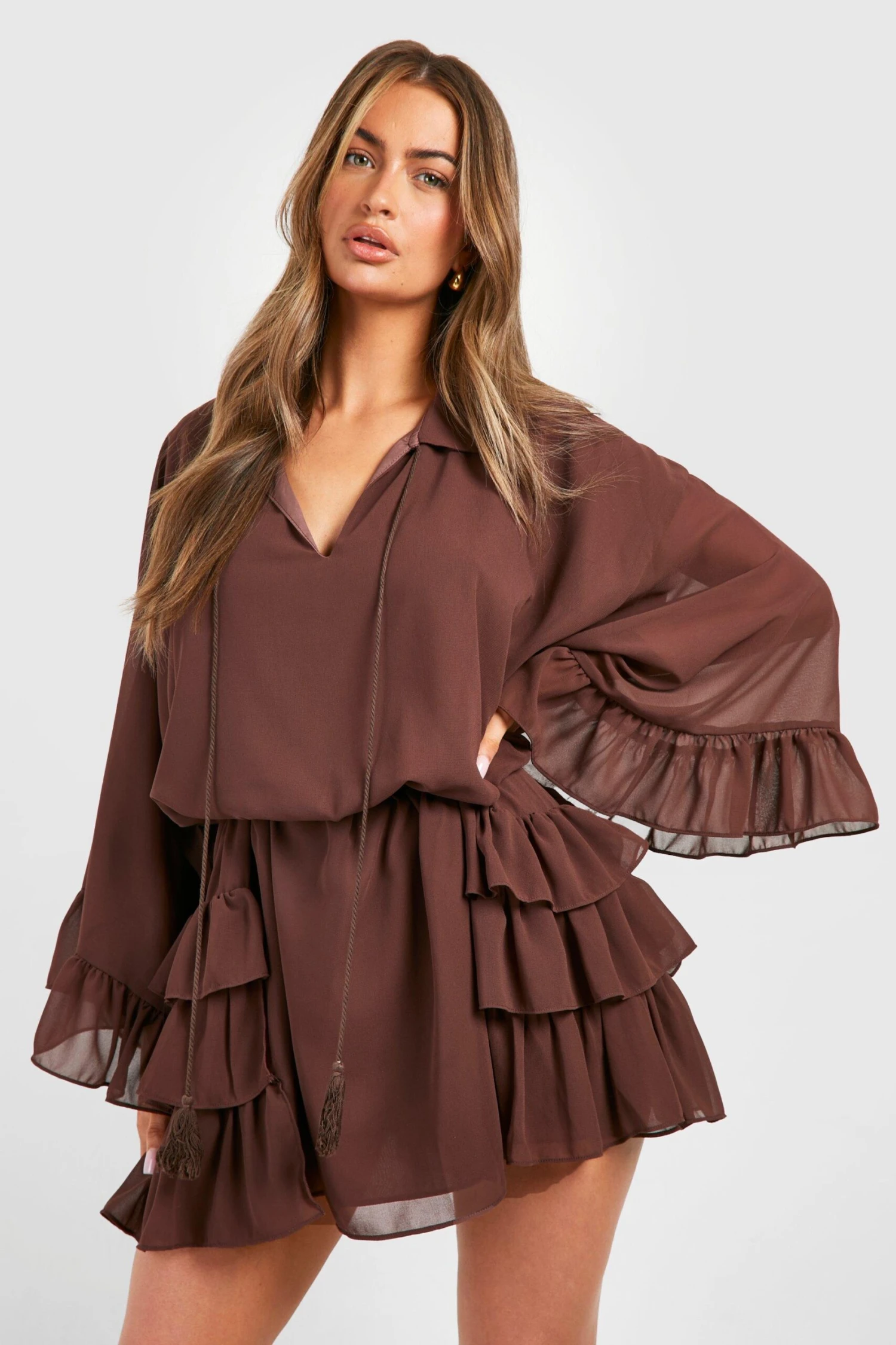 BOOHOO Ruffle Detail Smock Dress 6 BOOHOO Ruffle Detail Smock Dress - Image 6