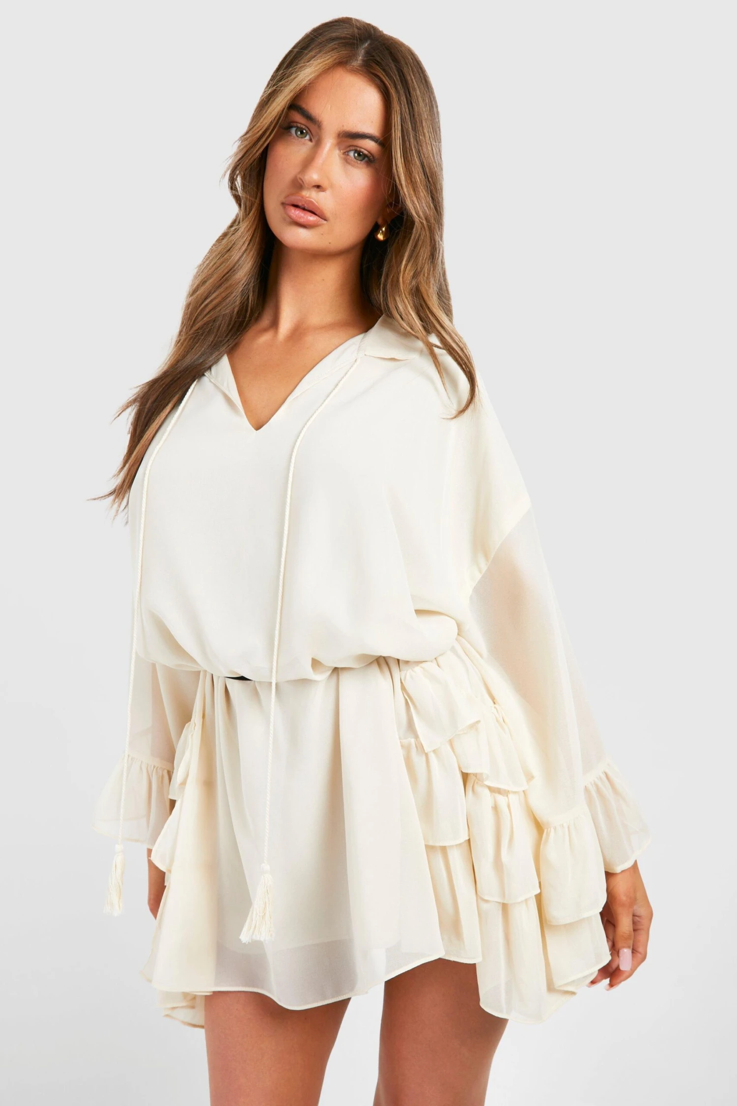 BOOHOO Ruffle Detail Smock Dress 5 BOOHOO Ruffle Detail Smock Dress - Image 5