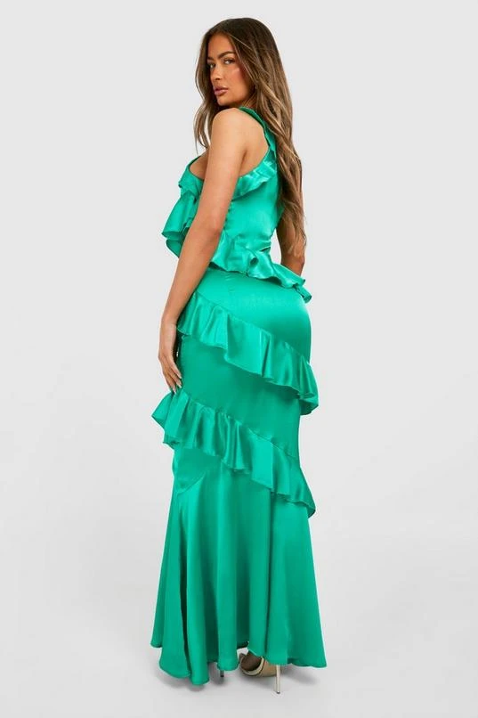 BOOHOO One Shoulder Ruffle Maxi Dress 2 BOOHOO One Shoulder Ruffle Maxi Dress - Image 2