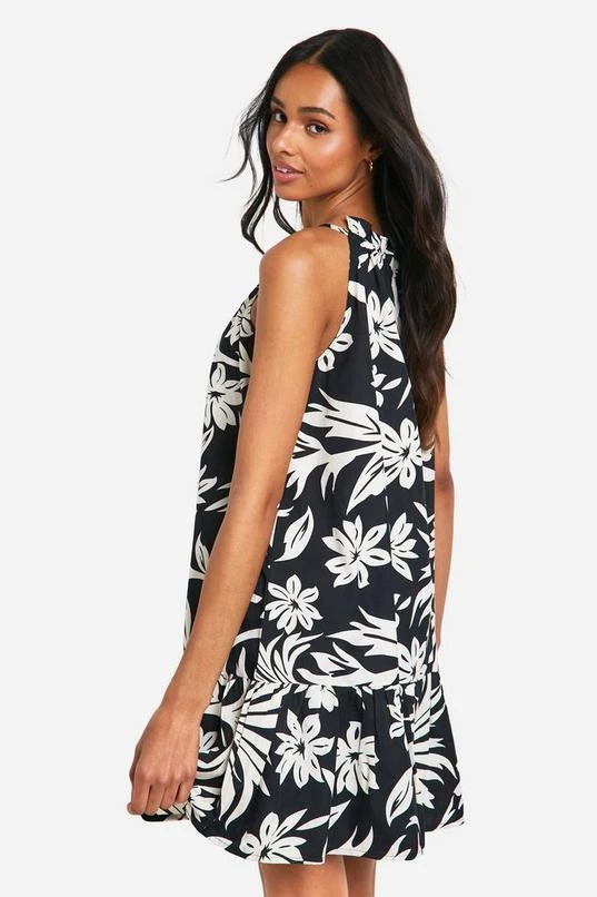 BOOHOO Tall Tropcial Print Strappy Mini Dress 2 BOOHOO Tall Tropcial Print Strappy Mini Dress - Image 2