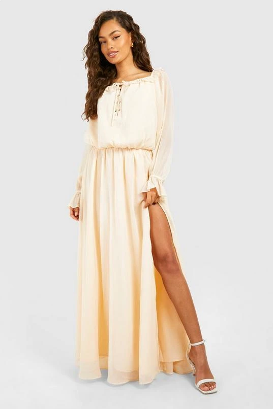 BOOHOO Blouson Chiffon Maxi Dress 1 BOOHOO Blouson Chiffon Maxi Dress