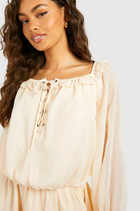 BOOHOO Blouson Chiffon Maxi Dress 4 BOOHOO Blouson Chiffon Maxi Dress - Image 4