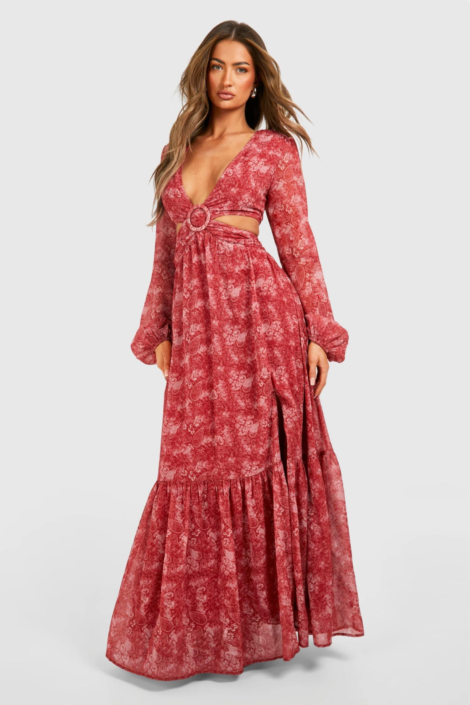 BOOHOO Paisley Print Cut Out Maxi Dress 5 BOOHOO Paisley Print Cut Out Maxi Dress - Image 5