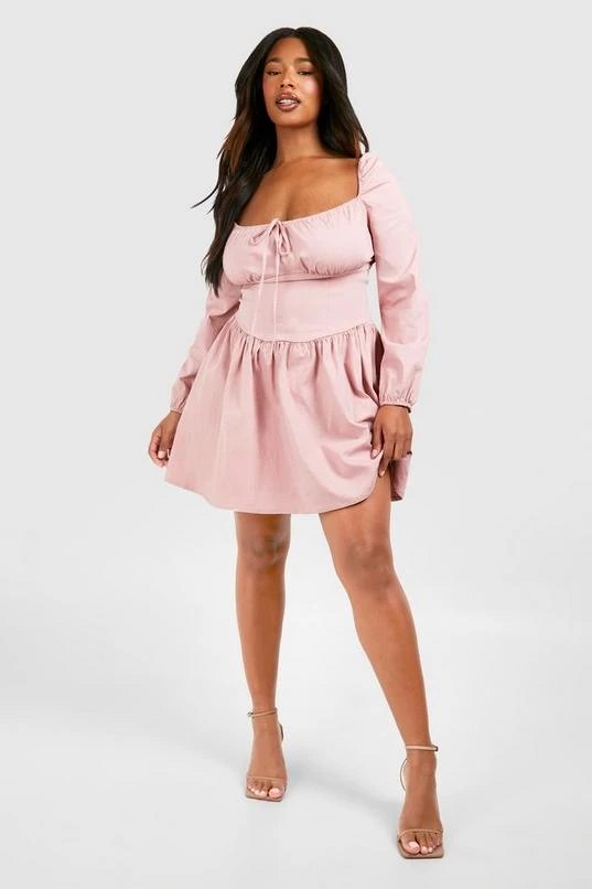 BOOHOO Plus Bengaline Milkmaid Corest Skater Dress 1 BOOHOO Plus Bengaline Milkmaid Corest Skater Dress