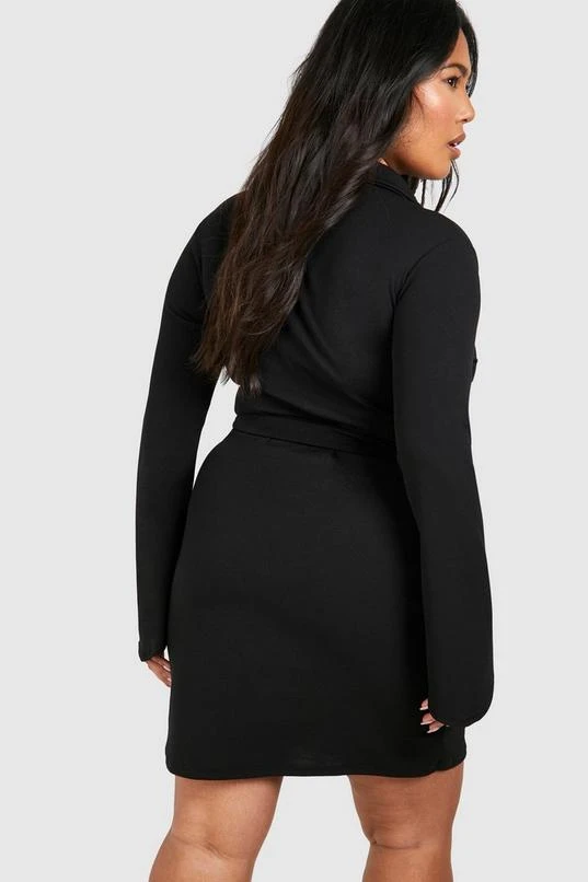 BOOHOO Plus Obi Waist Skort Blazer Dress 2 BOOHOO Plus Obi Waist Skort Blazer Dress - Image 2