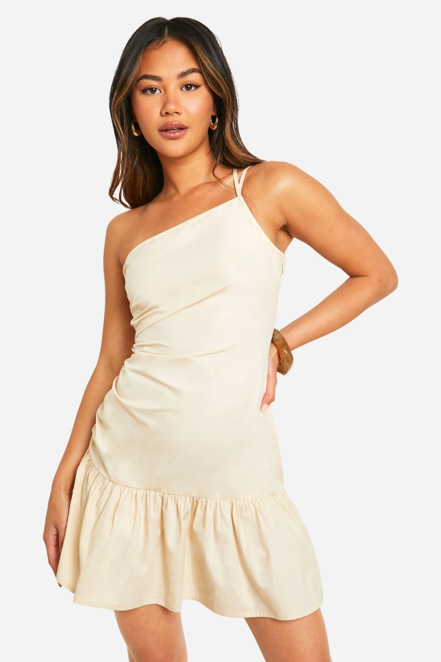 BOOHOO Linen Look Ruched Mini Dress 5 BOOHOO Linen Look Ruched Mini Dress - Image 5