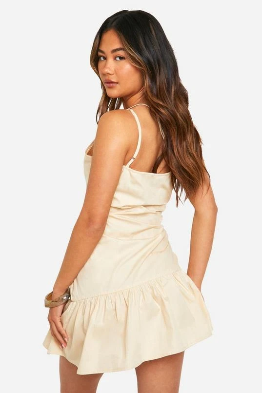 BOOHOO Linen Look Ruched Mini Dress 2 BOOHOO Linen Look Ruched Mini Dress - Image 2