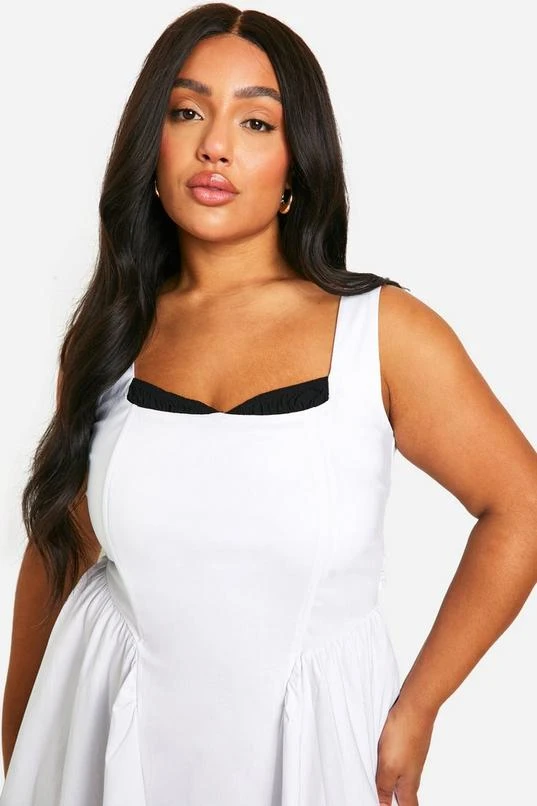 BOOHOO Plus Bengaline Milkmaid Mini Dress 4 BOOHOO Plus Bengaline Milkmaid Mini Dress - Image 4