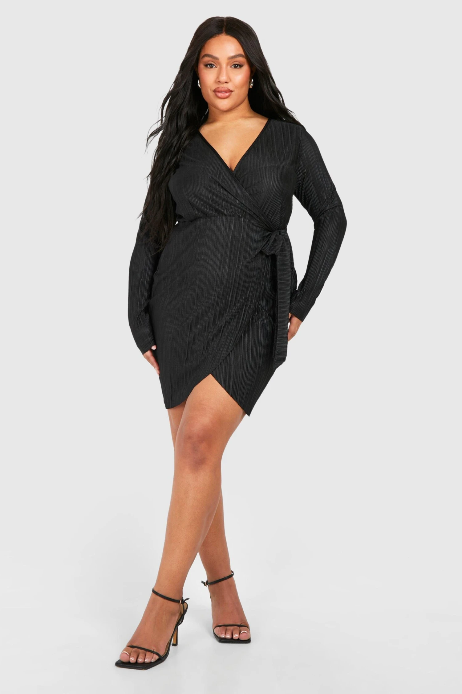 BOOHOO Plus Plisse Wrap Mini Dress 5 BOOHOO Plus Plisse Wrap Mini Dress - Image 5