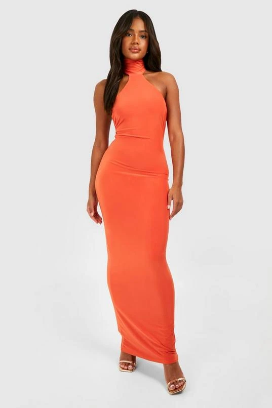 BOOHOO Racer Neck Slinky Maxi Dress 3 BOOHOO Racer Neck Slinky Maxi Dress - Image 3