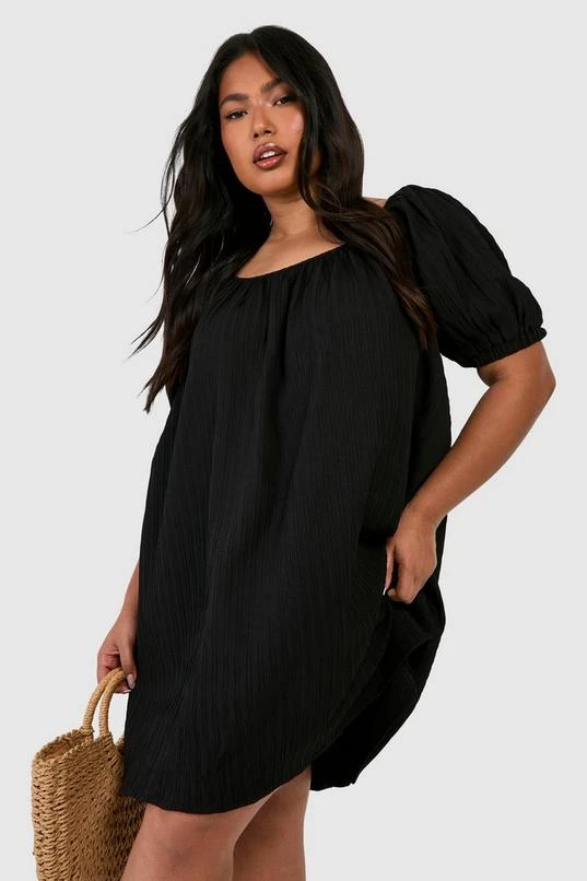 BOOHOO Plus Puff Sleeve Shift Dress 3 BOOHOO Plus Puff Sleeve Shift Dress - Image 3