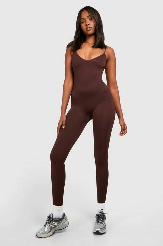 BOOHOO Basic Seamless Rib Strappy Unitard 1 BOOHOO Basic Seamless Rib Strappy Unitard