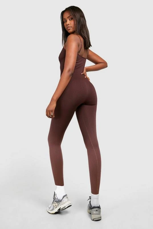 BOOHOO Basic Seamless Rib Strappy Unitard 2 BOOHOO Basic Seamless Rib Strappy Unitard - Image 2