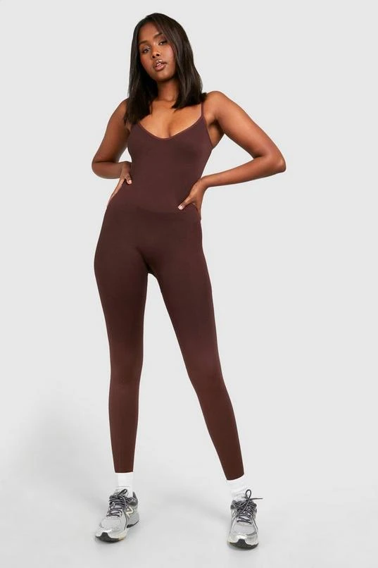 BOOHOO Basic Seamless Rib Strappy Unitard 3 BOOHOO Basic Seamless Rib Strappy Unitard - Image 3