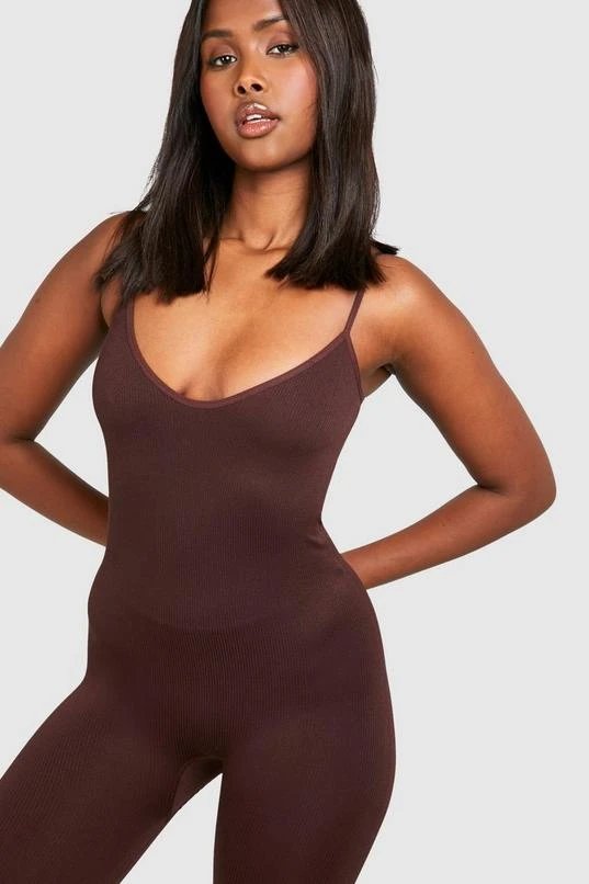 BOOHOO Basic Seamless Rib Strappy Unitard 4 BOOHOO Basic Seamless Rib Strappy Unitard - Image 4