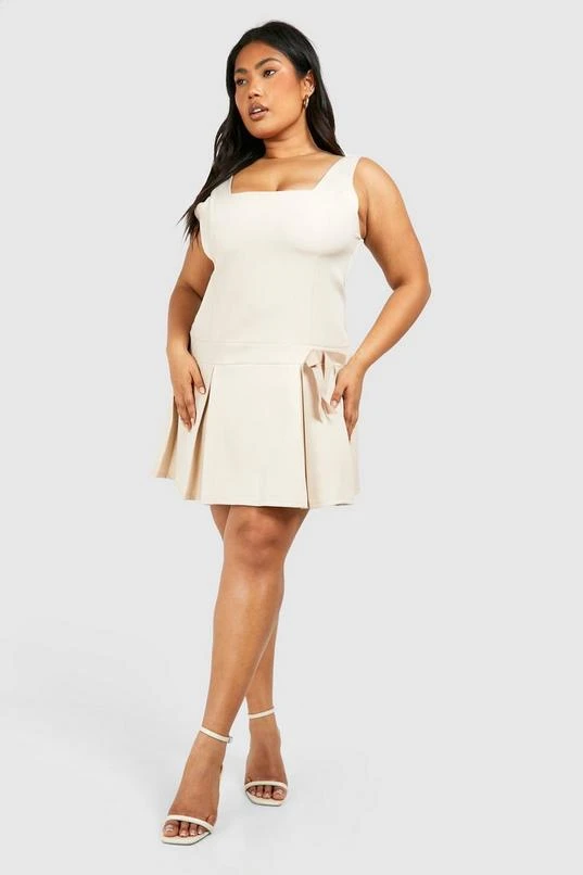 BOOHOO Plus Woven Bow Detail Strappy Skater Dress 3 BOOHOO Plus Woven Bow Detail Strappy Skater Dress - Image 3