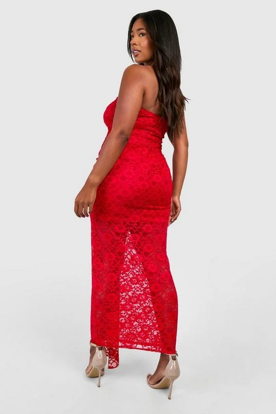 BOOHOO Plus Strapless Lace Bodycon Dress 2 BOOHOO Plus Strapless Lace Bodycon Dress - Image 2