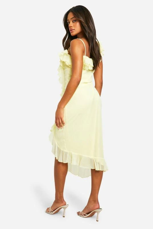 BOOHOO Chiffon Ruffle Split Midaxi Dress 2 BOOHOO Chiffon Ruffle Split Midaxi Dress - Image 2