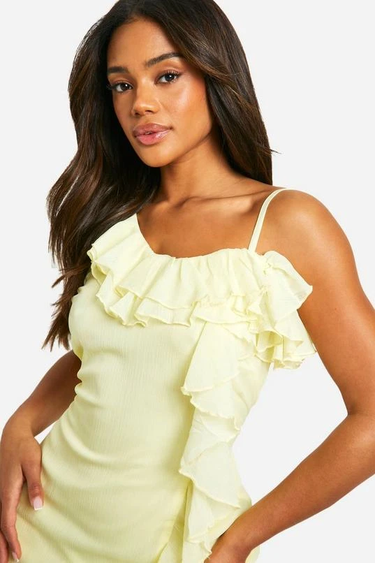BOOHOO Chiffon Ruffle Split Midaxi Dress 4 BOOHOO Chiffon Ruffle Split Midaxi Dress - Image 4
