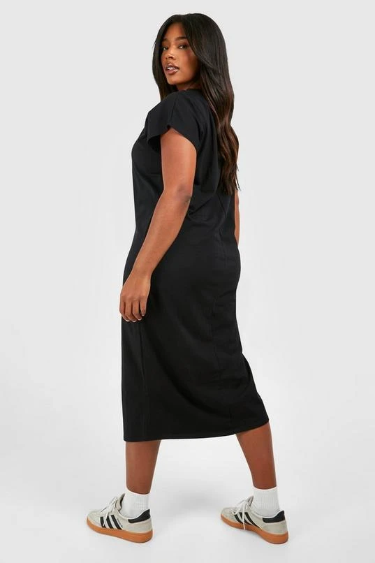 BOOHOO Plus Cotton Elastane Cap Sleeve Midi T-Shirt Dress 2 BOOHOO Plus Cotton Elastane Cap Sleeve Midi T-Shirt Dress - Image 2
