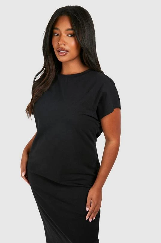 BOOHOO Plus Cotton Elastane Cap Sleeve Midi T-Shirt Dress 4 BOOHOO Plus Cotton Elastane Cap Sleeve Midi T-Shirt Dress - Image 4