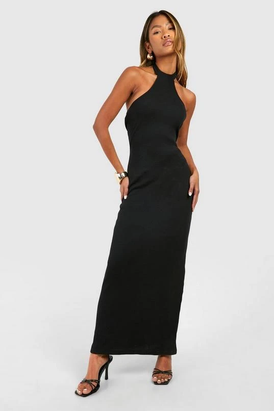 BOOHOO Halter Rib Maxi Dress 3 BOOHOO Halter Rib Maxi Dress - Image 3