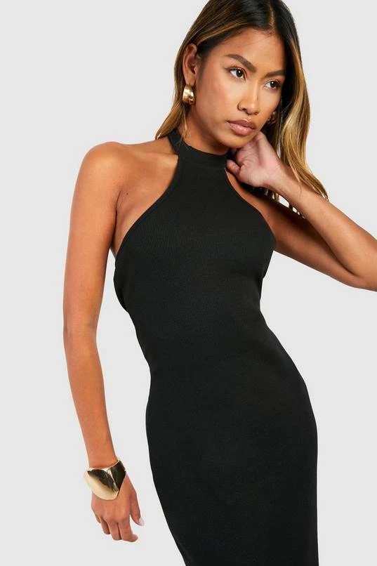 BOOHOO Halter Rib Maxi Dress 4 BOOHOO Halter Rib Maxi Dress - Image 4